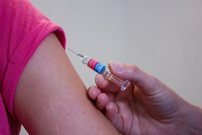 Foto eines Kind was geimpft wird
